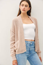 Load image into Gallery viewer, CHUNKY RIBBED KNIT RAW SEAM CARDIGAN
