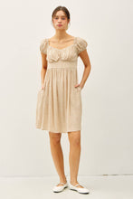 Load image into Gallery viewer, FLORAL PRINT PUFF SLEEVE RUCHED BUST MINI DRESS: Indigo
