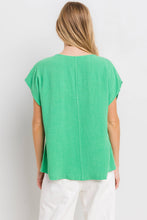 Load image into Gallery viewer, Solid Linen V-neck Short Sleeve Top
