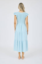 Load image into Gallery viewer, FLUTTER SLEEVE MAXI DRESS: BLACK
