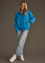 Load image into Gallery viewer, Blue Quarter Zip Sweatshirt
