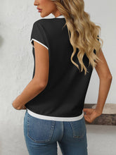 Load image into Gallery viewer, Two Tone Striped/Solid Short Sleeve Knit Top
