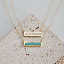 Load image into Gallery viewer, Mini Turquoise Bar Necklace: White Turquoise
