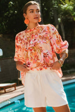 Load image into Gallery viewer, Floral Printed Blouse: Peach Fuzz
