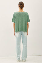 Load image into Gallery viewer, OVERSIZED DROP SHOULDER SHORT SLEEVE SWEATER TOP : Spruce
