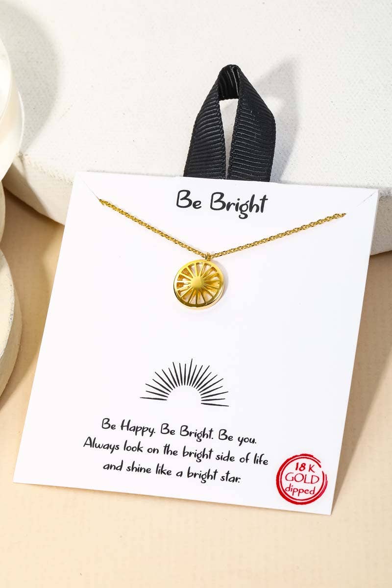 Circle Sun Pendant Necklace: G