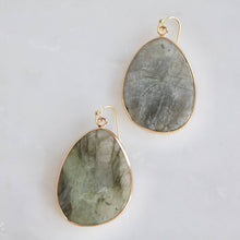 Load image into Gallery viewer, Slab Earrings - Quartz, Amazonite: Quartz
