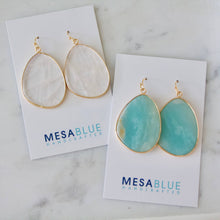 Load image into Gallery viewer, Slab Earrings - Quartz, Amazonite: Quartz
