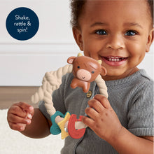 Load image into Gallery viewer, Ritzy Rattle™ Silicone Teether Rattles: Highland Cow
