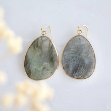 Load image into Gallery viewer, Slab Earrings - Quartz, Amazonite: Quartz
