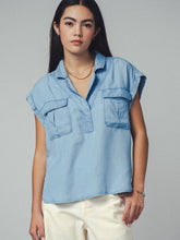 Load image into Gallery viewer, Western-Inspired Tencel Top: LT BLUE
