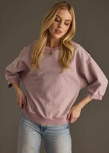Load image into Gallery viewer, Dusty Lilac Washed Short Sleeve Sweatshirt
