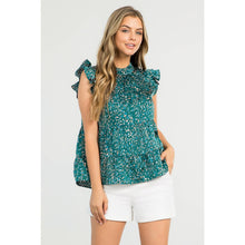 Load image into Gallery viewer, Print Tiered Flutter Sleeve Top
