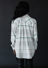 Load image into Gallery viewer, PANACHE - Gray, Cream &amp; Green Plaid Flannel
