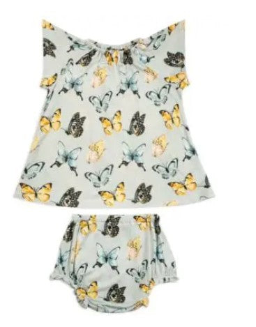 Milkbarn Bamboo Baby Dress and Bloomer Set Butterfly