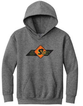 Load image into Gallery viewer, Safety Signs YOUTH Heavy blend Hooded Sweatshirt with logo
