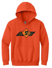 Load image into Gallery viewer, Safety Signs YOUTH Heavy blend Hooded Sweatshirt with logo
