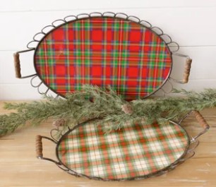 Audrey's Holiday Tartan Plaid Trays
