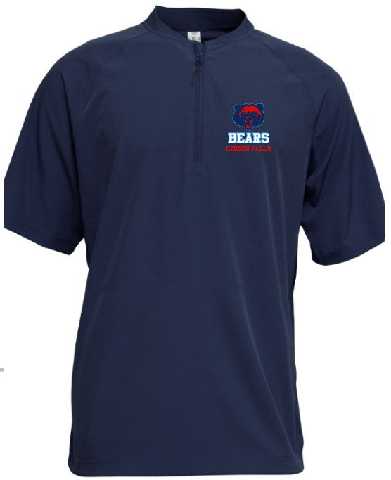 Cannon Falls Bears Short Sleeve over shirt 1/4 zip with embroidered logo