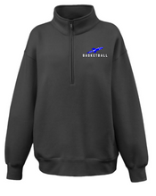 Load image into Gallery viewer, R Basketball  Pennant Women's oversize 1/2 zip wih embroidered logo
