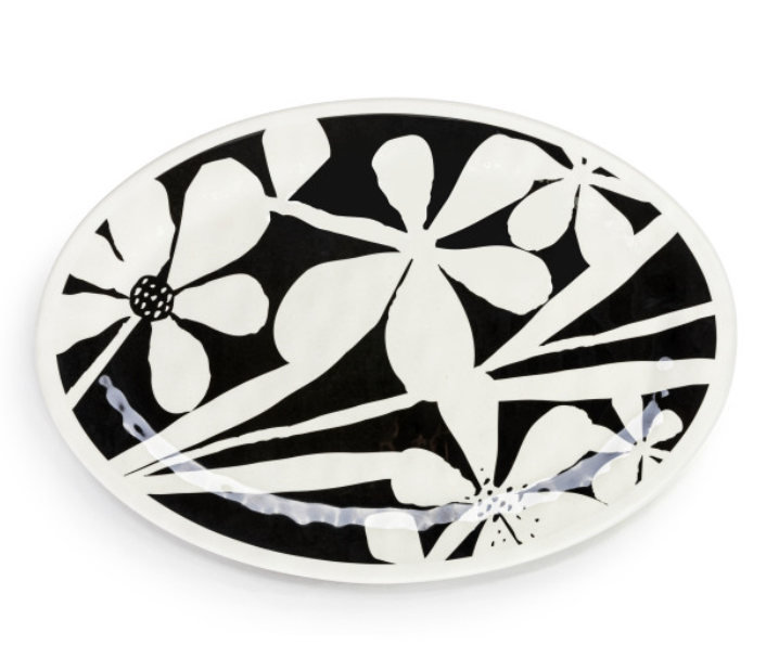 DEMDACO - BOLD FLORAL LARGE MELAMINE OVAL PLATTER