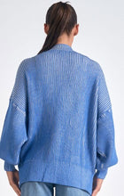Load image into Gallery viewer, Elan Blue Ribbed Cardigan Sweater

