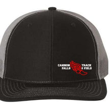 Load image into Gallery viewer, CF Track &amp; Field Richardson 112 snapback Trucker hat with embroidered logo.
