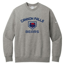 Load image into Gallery viewer, BEARS Baseball Nike Club Fleece Fleece Swoosh Sleeve Crewneck Sweatshirt
