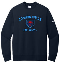 Load image into Gallery viewer, BEARS Baseball Nike Club Fleece Fleece Swoosh Sleeve Crewneck Sweatshirt
