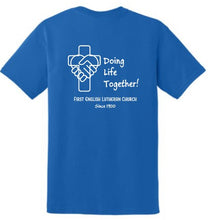 Load image into Gallery viewer, First English  Dryblend Unisex  T-shirt with screen printed logo
