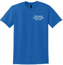 Load image into Gallery viewer, First English  Dryblend Unisex  T-shirt with screen printed logo
