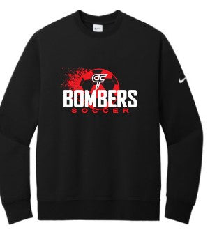 Boys Senior Soccer Nike Club Fleece Sleeve Swoosh Crew