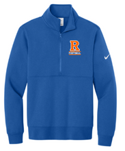 Load image into Gallery viewer, Rockets Football Nike Club Fleece Sleeve Swoosh 1/2-Zip with embroidered logo
