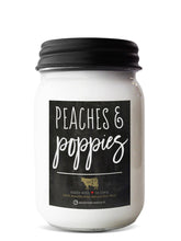 Load image into Gallery viewer, 13 oz Mason Jar Candle: Peaches &amp; Poppies &amp; Wild Lilacs
