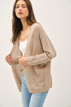 Load image into Gallery viewer, STRIPED DOLMAN SLEEVE OPEN CARDIGAN

