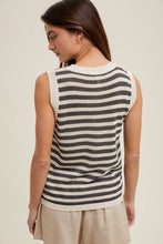 Load image into Gallery viewer, STRIPED SWEATER TANK TOP
