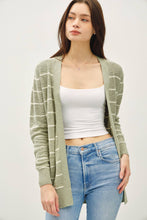 Load image into Gallery viewer, STRIPED COTTON SLUB CARDIGAN: Indigo
