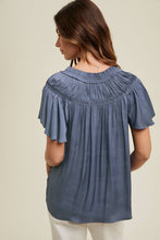 Load image into Gallery viewer, SATIN RUCHED NECK BLOUSE
