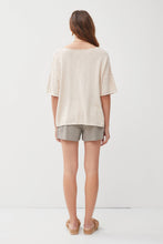 Load image into Gallery viewer, OVERSIZED DROP SHOULDER SHORT SLEEVE SWEATER TOP : Spruce
