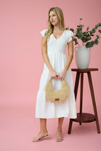 Load image into Gallery viewer, FLUTTER SLEEVE MAXI DRESS: BLACK
