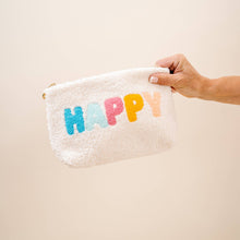 Load image into Gallery viewer, Cream Teddy Pouch - Happy
