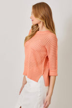 Load image into Gallery viewer, Open Stitch High Low Sweater: Powder Blue
