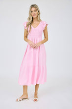 Load image into Gallery viewer, FLUTTER SLEEVE MAXI DRESS: BLACK
