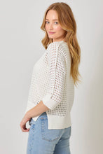 Load image into Gallery viewer, Open Stitch High Low Sweater: Powder Blue
