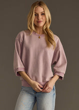 Load image into Gallery viewer, Dusty Lilac Washed Short Sleeve Sweatshirt
