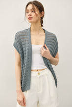 Load image into Gallery viewer, CROCHET OPEN CARDIGAN: Teal Blue
