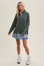 Load image into Gallery viewer, HALF-ZIP RIBBED KNIT PULLOVER
