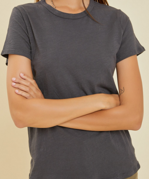 be cool-Garment Dyed Slub Knit T-Shirt