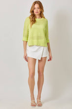 Load image into Gallery viewer, Open Stitch High Low Sweater: Powder Blue
