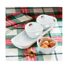 Load image into Gallery viewer, Whiteware Trio Handle Serveware Set - White
